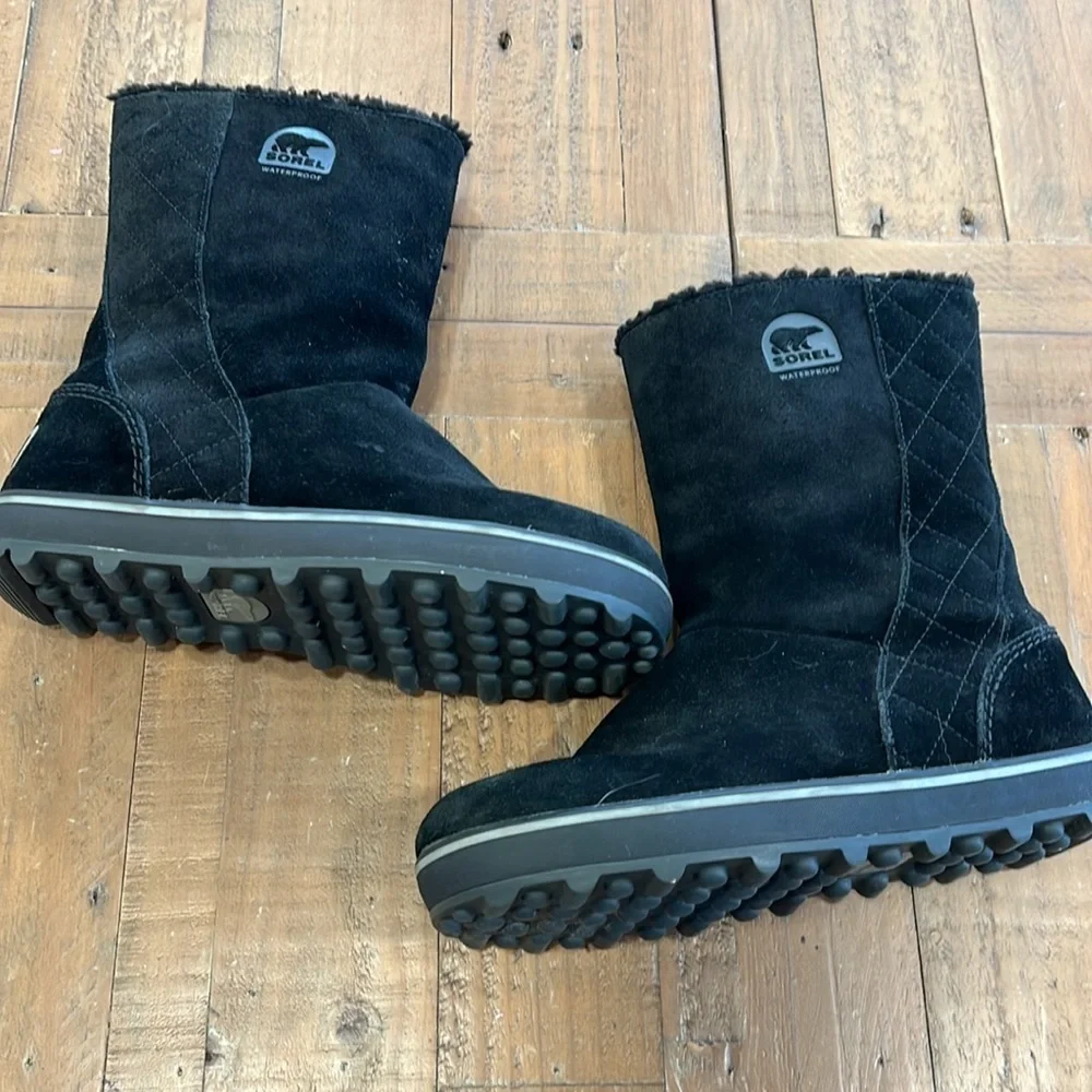 Sorel Glacy black suede winter boots